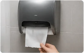 Auffüllen eines Papierhandtuchspenders