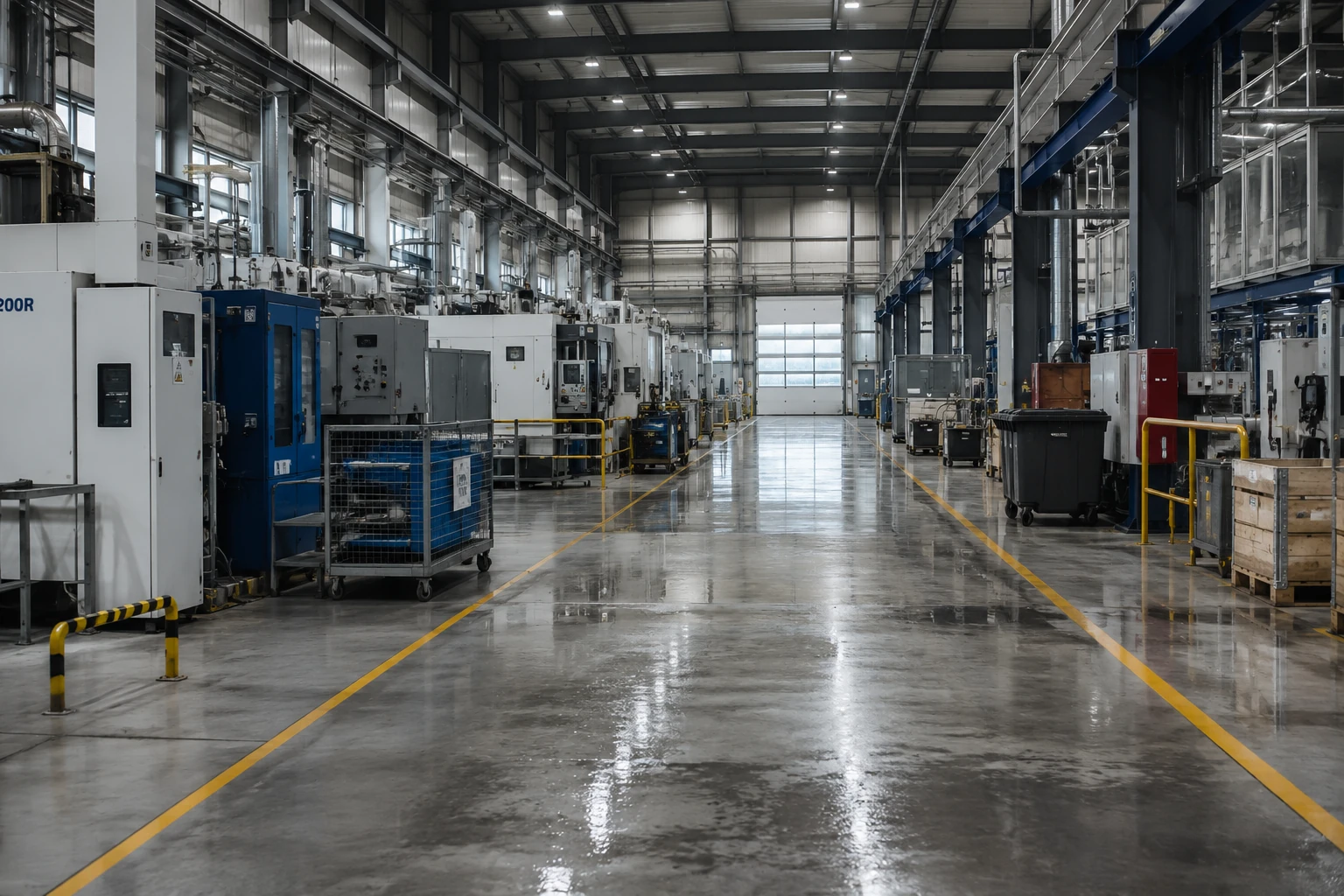 Professionell gereinigter Industriebereich